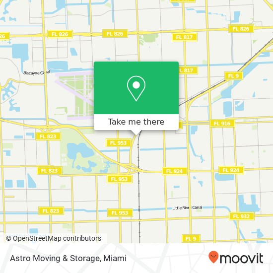 Mapa de Astro Moving & Storage