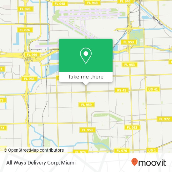 Mapa de All Ways Delivery Corp