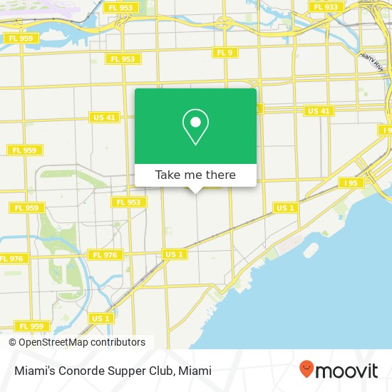 Miami's Conorde Supper Club map