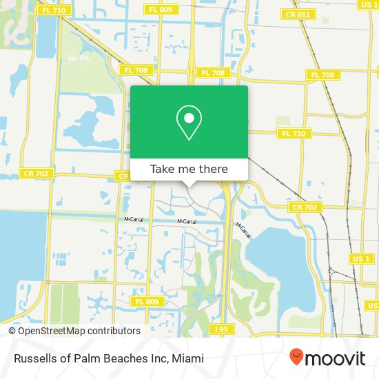 Russells of Palm Beaches Inc map