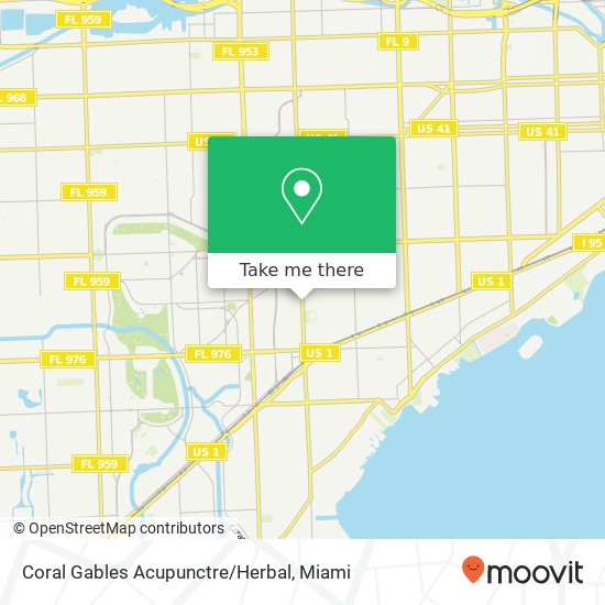Coral Gables Acupunctre/Herbal map
