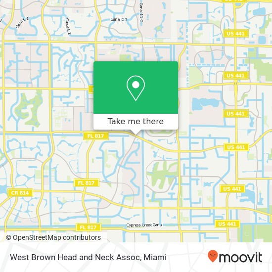 West Brown Head and Neck Assoc map