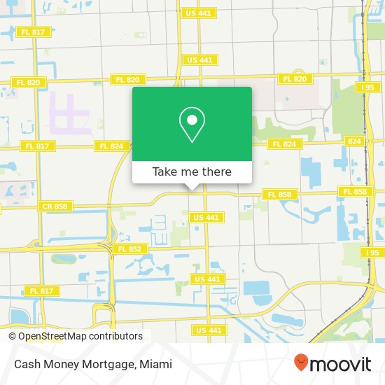 Mapa de Cash Money Mortgage