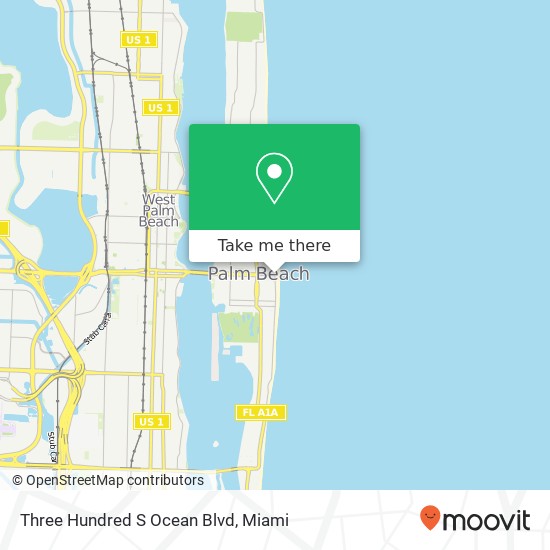 Mapa de Three Hundred S Ocean Blvd