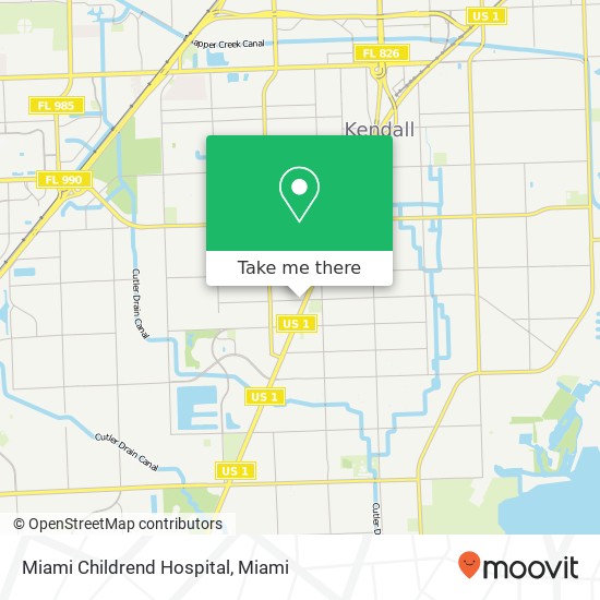 Miami Childrend Hospital map