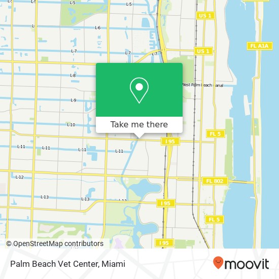 Palm Beach Vet Center map