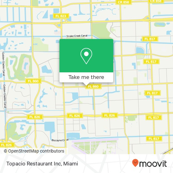 Mapa de Topacio Restaurant Inc