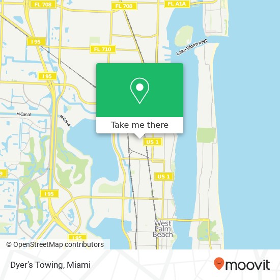 Dyer's Towing map
