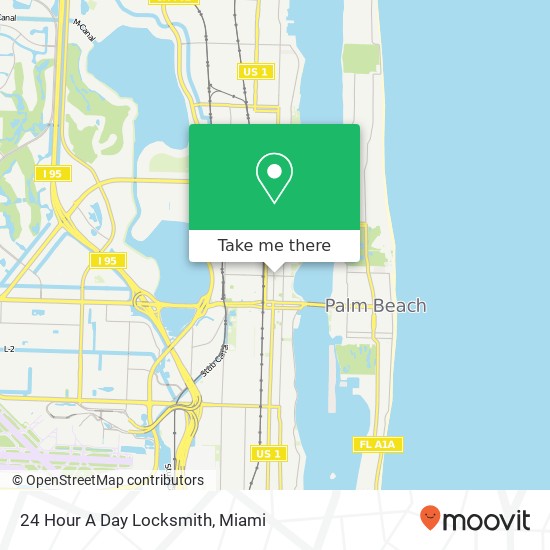 24 Hour A Day Locksmith map