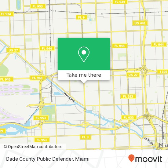 Dade County Public Defender map