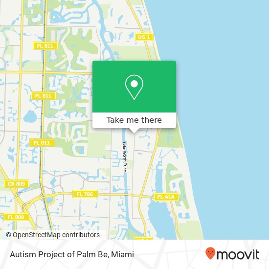 Autism Project of Palm Be map