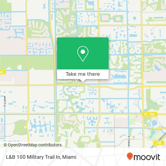L&B 100 Military Trail In map