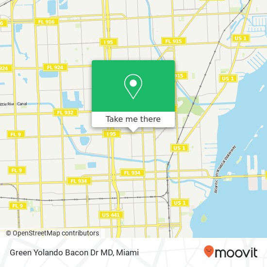 Mapa de Green Yolando Bacon Dr MD