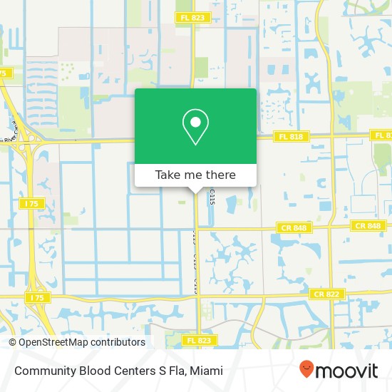 Mapa de Community Blood Centers S Fla