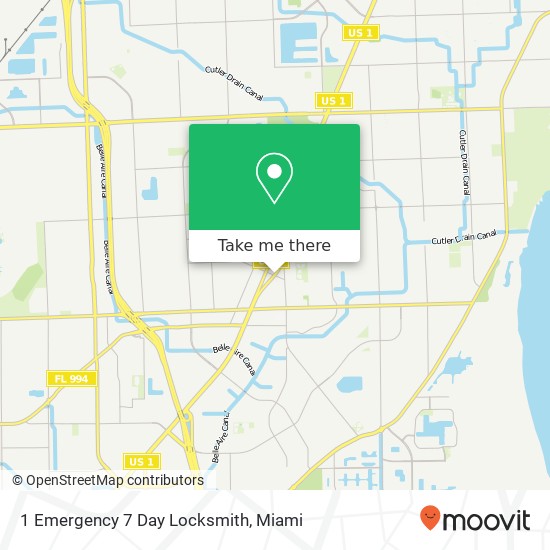 Mapa de 1 Emergency 7 Day Locksmith