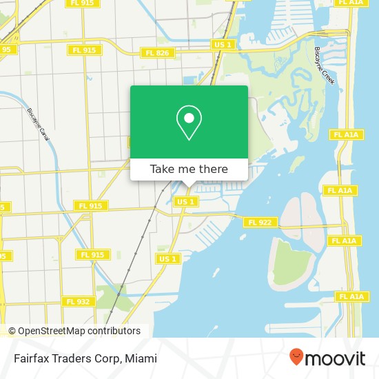 Fairfax Traders Corp map