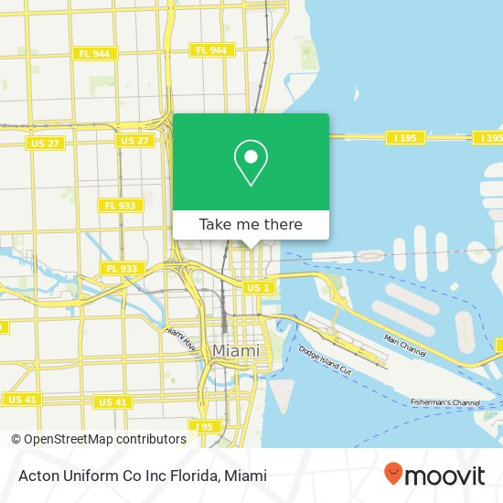 Mapa de Acton Uniform Co Inc Florida