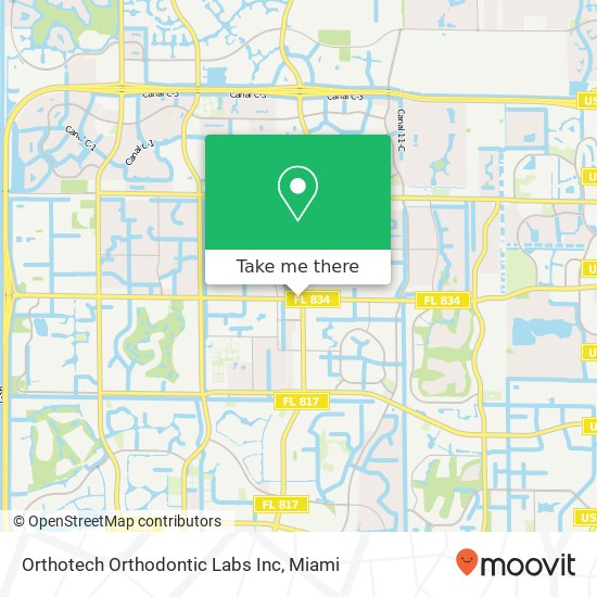 Mapa de Orthotech Orthodontic Labs Inc