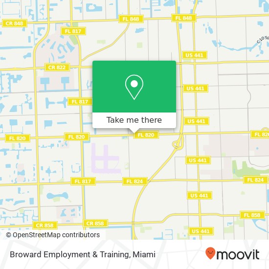 Broward Employment & Training map