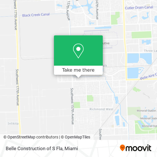 Belle Construction of S Fla map