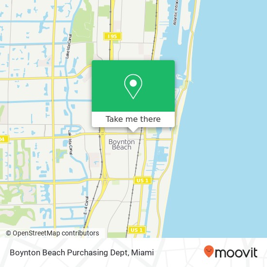 Boynton Beach Purchasing Dept map