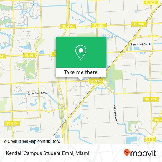 Kendall Campus Student Empl map