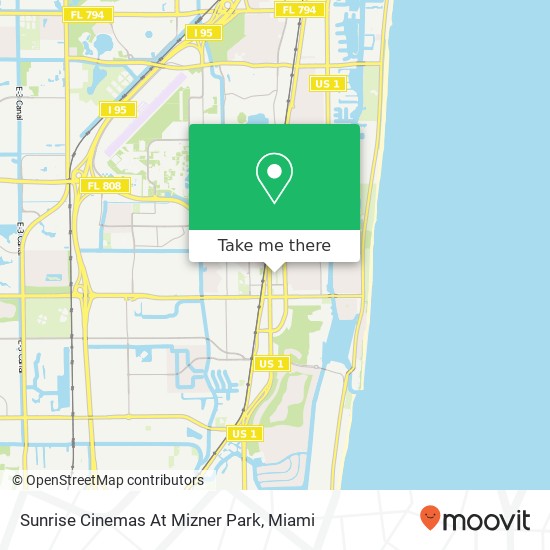 Mapa de Sunrise Cinemas At Mizner Park