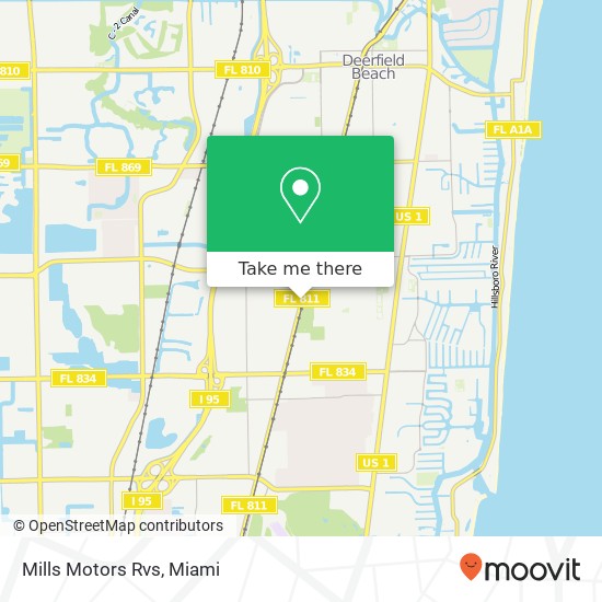 Mapa de Mills Motors Rvs