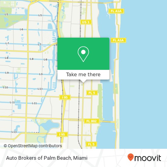 Auto Brokers of Palm Beach map