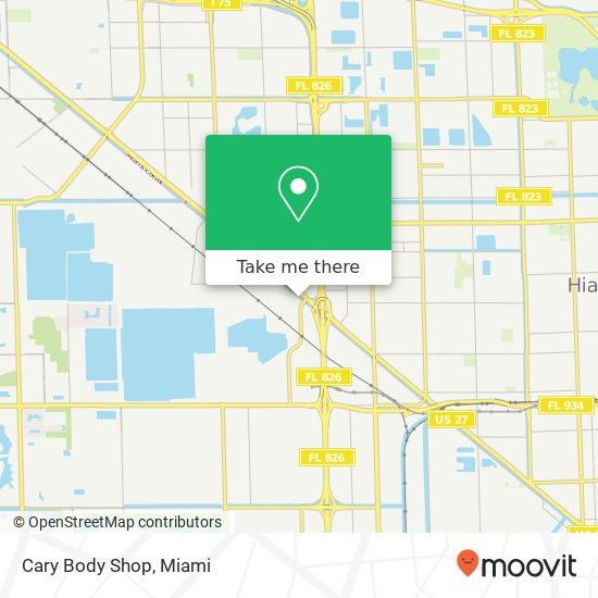 Cary Body Shop map