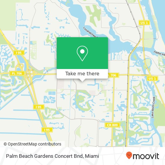 Palm Beach Gardens Concert Bnd map