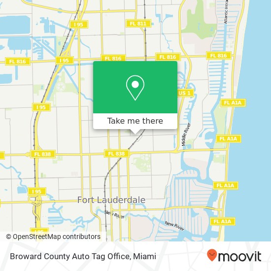 Mapa de Broward County Auto Tag Office