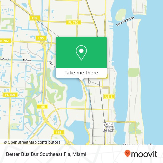 Better Bus Bur Southeast Fla map