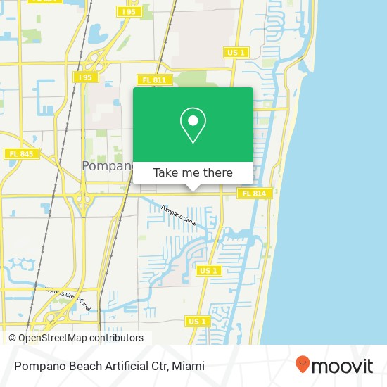 Pompano Beach Artificial Ctr map