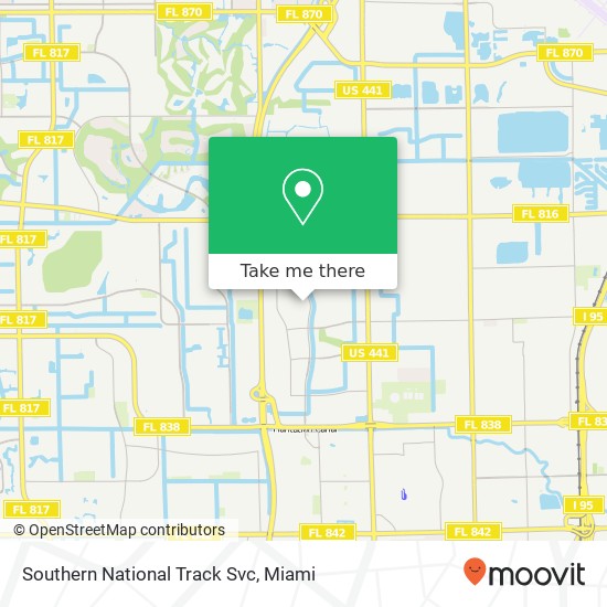 Mapa de Southern National Track Svc