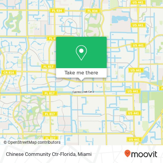 Chinese Community Ctr-Florida map