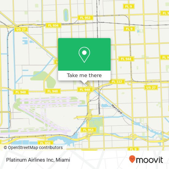 Mapa de Platinum Airlines Inc