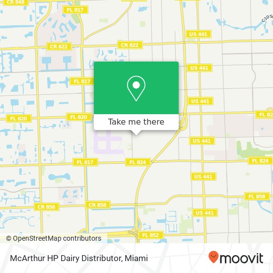 Mapa de McArthur HP Dairy Distributor