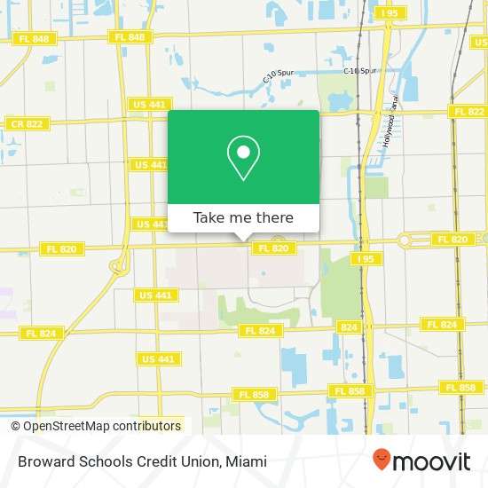 Mapa de Broward Schools Credit Union