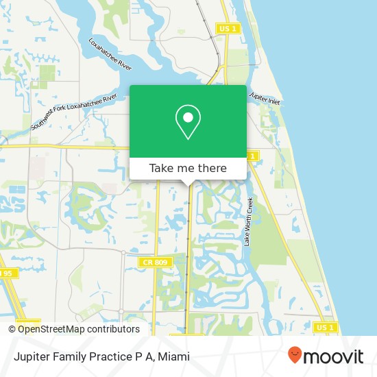 Mapa de Jupiter Family Practice P A