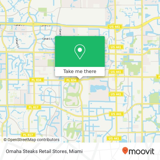 Mapa de Omaha Steaks Retail Stores