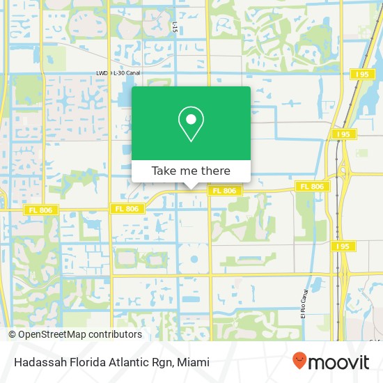 Mapa de Hadassah Florida Atlantic Rgn
