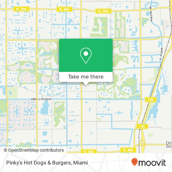 Mapa de Pinky's Hot Dogs & Burgers