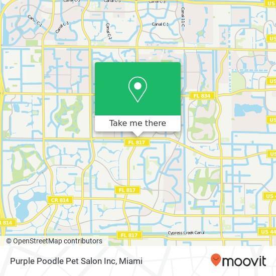 Mapa de Purple Poodle Pet Salon Inc