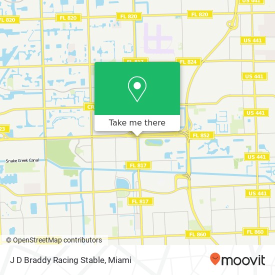 J D Braddy Racing Stable map