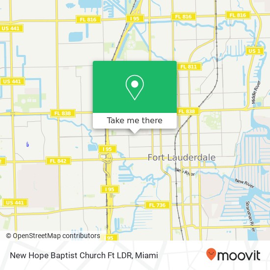 New Hope Baptist Church Ft LDR map