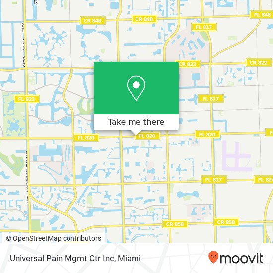 Universal Pain Mgmt Ctr Inc map