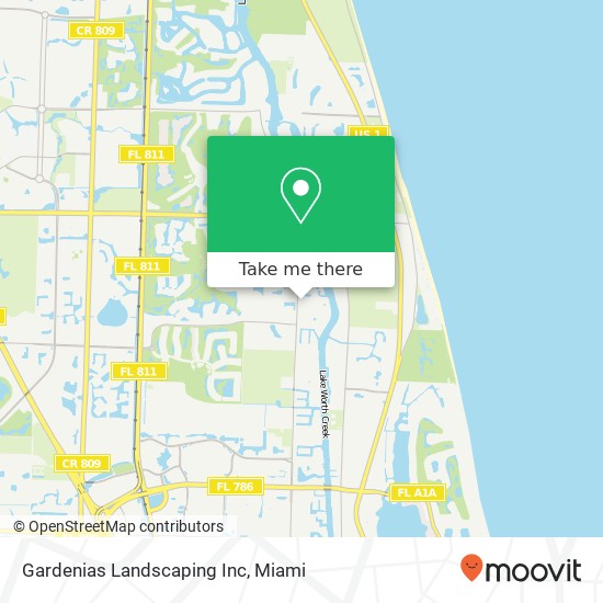 Gardenias Landscaping Inc map
