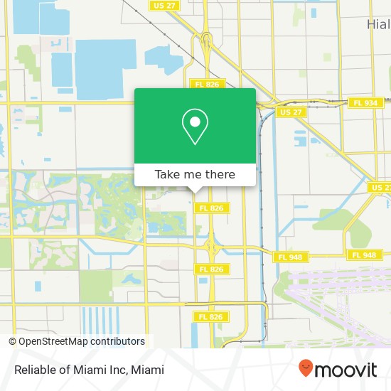 Reliable of Miami Inc map