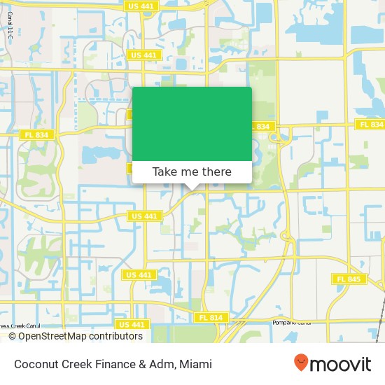 Mapa de Coconut Creek Finance & Adm